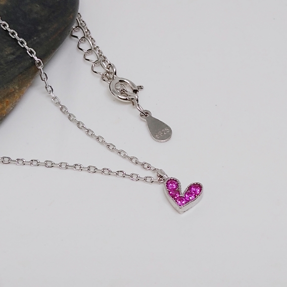 Jewelry - Dainty CZ Heart Pendant Silver Necklace